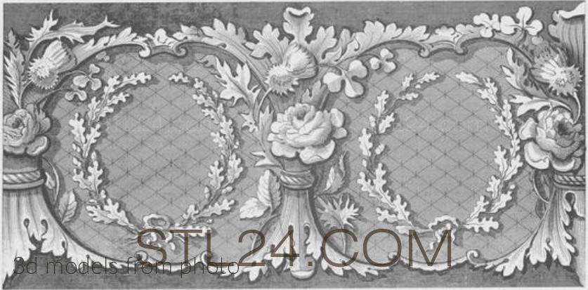 Панели резные (CARVED PANEL_1434 -  | 3D model 3DSMAX / OBJ / STL) 3D модель для ЧПУ станка
